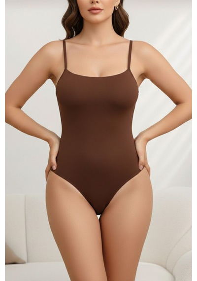 Fit Women Örme Kumaş Zıbın String Model ı Body 9052 Kahverengi