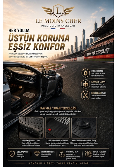 Cupra Leon Havuzlu Oto Paspası Kaymaz Taban Dayanıklı Enerji Krom