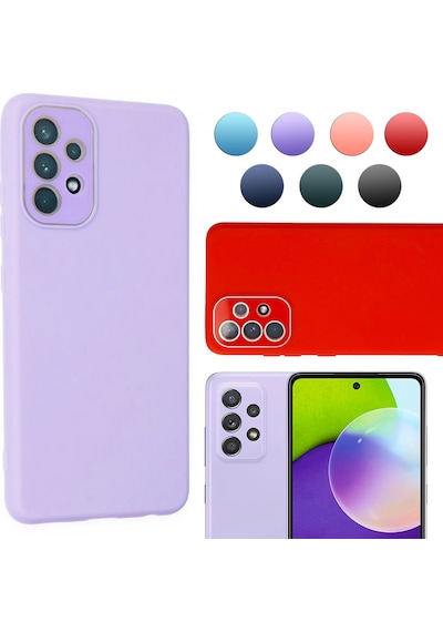 FitCase Samsung Uyumlu Galaxy A53 5G Glass Kamera Korumalı Lansman Silikon Kapak