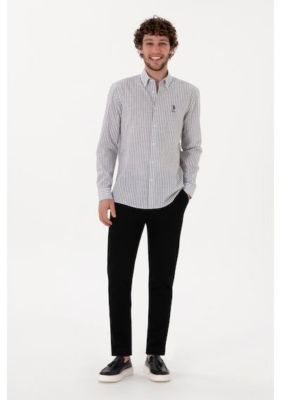 U.S. Polo Assn. Erkek Siyah Slim Fit Kanvas Pantolon 50309142-VR046 U.S. Polo Assn. Erkek Siyah Slim Fit Kanvas Pantolon 50309142-VR046