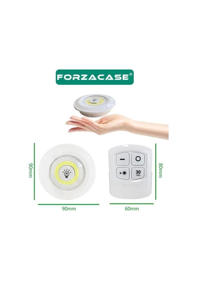 Uzaktan Kumandalı 3lü Spot Led Lamba Pilli Dolap Işığı Fc086