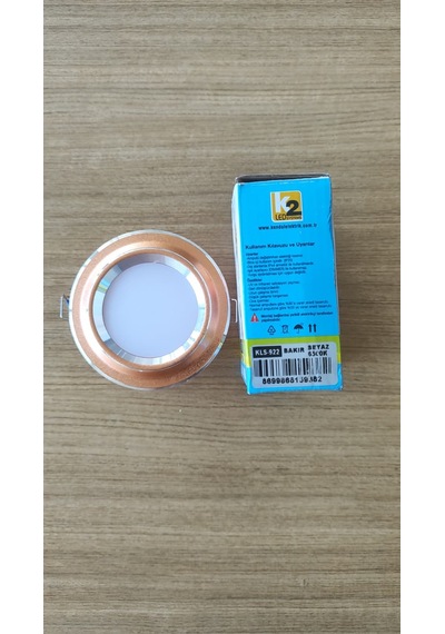 K2 Led Kls-922 5w Sıva Altı Gömme Led Spot - Bakır Çerçeve Beyaz Işık 6.7 Cm Delik / 9.8 Cm Dış Çap