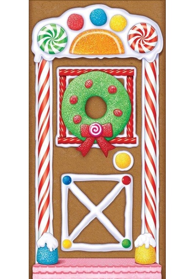 Beistle Baskılı Plastik Zencefilli Ev Kapı Kapağı Kapalı/dış Mekan Noel Partisi Süslemeleri, 76 X 132 Cm, Çok Renkli 256