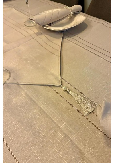 Çeyiz Diyarı Colber 26 Parça Masa Örtüsü Takımı Gri Gri