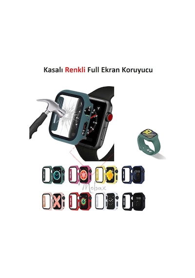 Apple Uyumlu  Watch Ekran Koruyucu 5 6 Se 38 40 41 42 44 45 MM Kasalı Ful