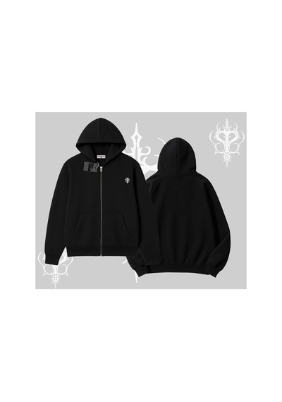 Tarzsokak Beyaz Hırka Sweatshirt Özel Logolu Siyah