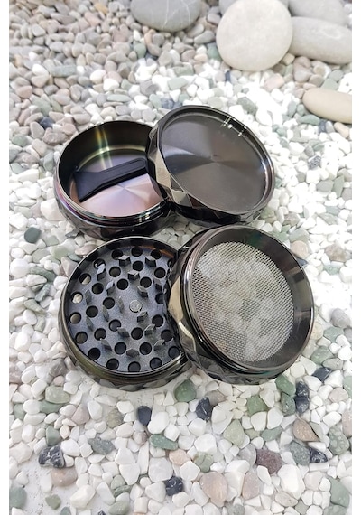 Siyah 56 Mm. Tütün Baharat Herbal Öğütücüsü Parçalayıcı Rb81sy