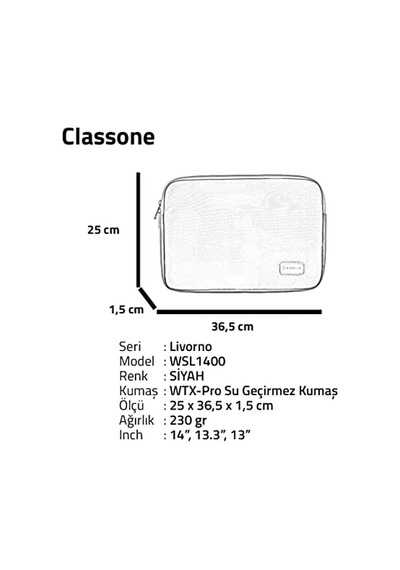 Wsl1400 13-14 Tablet Kılıf-siyah Çok Renkli