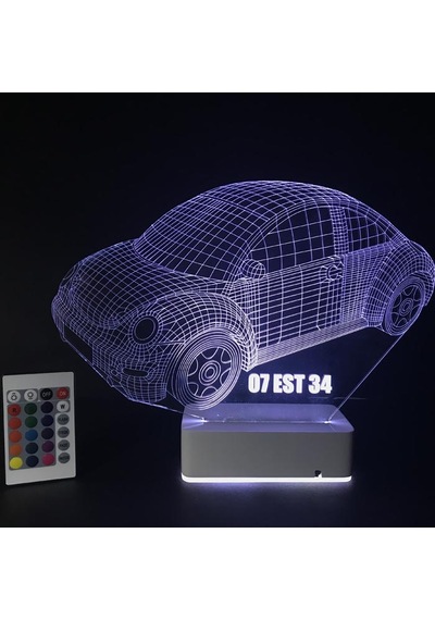 Kişiye Özel 3D Plakalı Araba Masaüstü Led Lamba