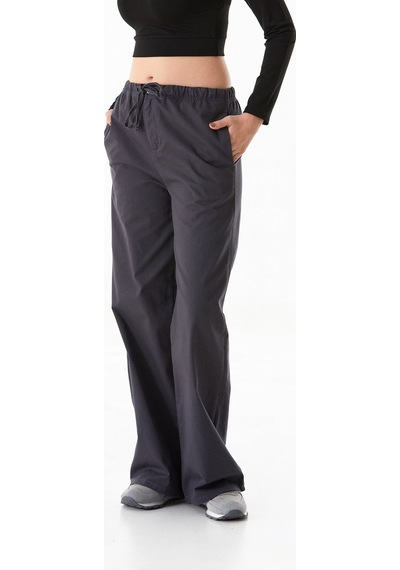 Fullamoda Beli Lastikli Cepli Gabardin Palazzo Pantolon 25ygb1900214561-füme Füme