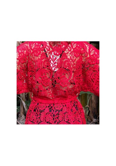 Lila Mare Dantelli Kimono Renkli Renkli