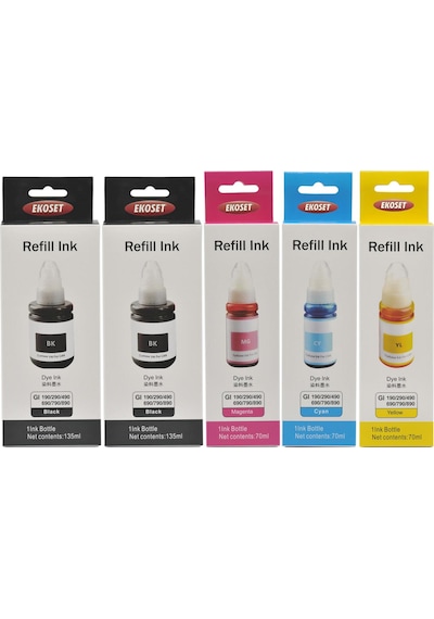 Ekoset Canon G2415 G3415 Uyumlu Renkli Mürekkep 5'li Set
