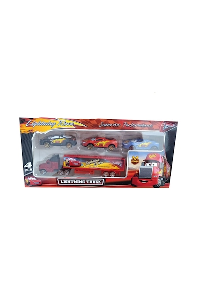 Toysan Tır Seti 4'lü Metal Arabalı Spr-50-siyah-mavi-kırmızı Çok Renkli