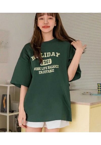 Kozia Outdoors Malkoçbey Holiday Baskili Oversize Unisex Basic T-shirt Yeşil