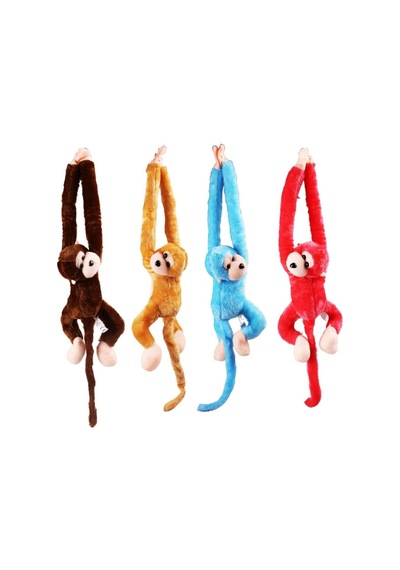 30 Cm Orta Boy Peluş Sesli Maymun Sarı