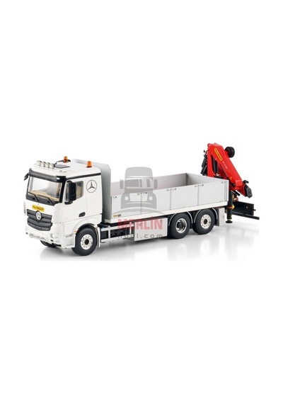 1/50 Mercedes-benz Actros Mp5 2.300mm Classıc Space Rıged Flatbed Truck 6x2 Tag Axle Wıth Palfınger Pk 19.001 Sld 5 Vinçler
