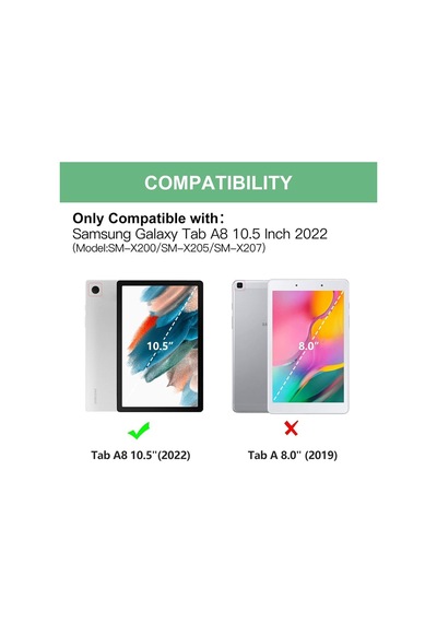 Samsung Galaxy Tab A8 Sm-x200 10.5 Inç Uyumlu Tablet Bluetooth Renkli Klavyeli Kılıf
