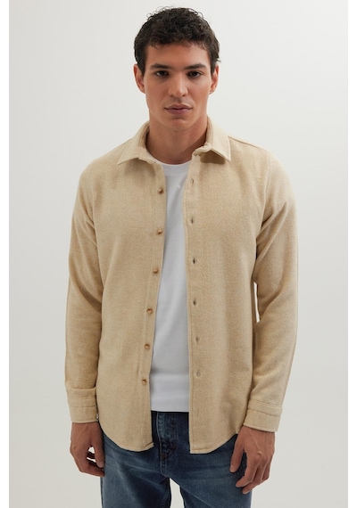 Tudors Erkek Slim Fit Dar Kesim Uzun Kollu Düz Kışlık Oduncu Açık Bej Gömlek-41538 Açık Bej Tudors Erkek Slim Fit Dar Kesim Uzun Kollu Düz Kışlık Oduncu Açık Bej Gömlek-41538 Açık Bej