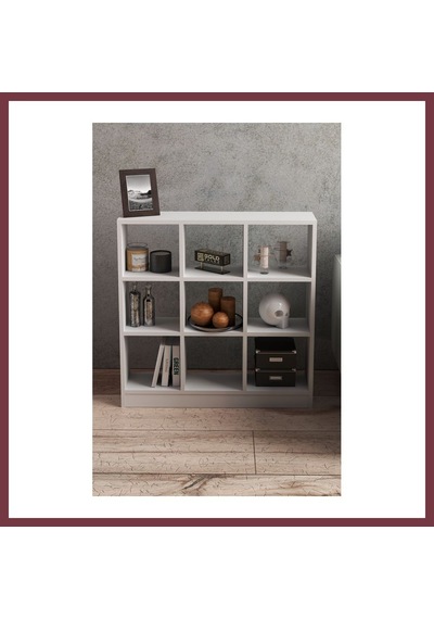 Storeşahin 9 Bölmeli Kitaplık Beyaz 91 Cm Shn0720