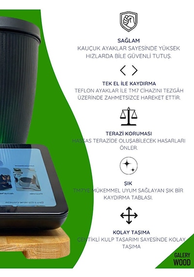 Thermomix Tm7 Slider, Ahşap Kaydırıcı, Masif Tezgah Üstü Stand, Özel Tasarım Ahşap Renkli