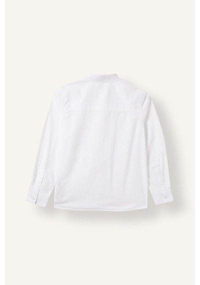 Defacto Erkek Çocuk Okula Dönüş Regular Fit Polo Yaka Poplin Uzun Kollu Gömlek T8853a625auwt83 Beyaz