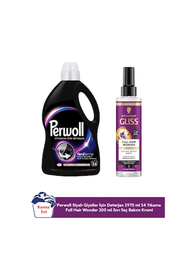 Perwoll Siyahlar Için Deterjan 2,97l Gliss Full Hair Wonder 200ml Saç Bakım Ve Temizlik Seti