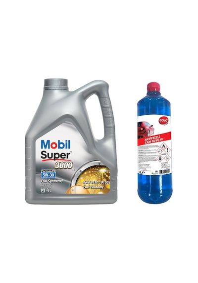 Mobil Super 3000 X1 Formula FE 5W-30 Motor Yağı 4 L + Gojo Antifrizli Cam Suyu 1 L