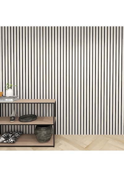Yeni Gri Akustik Duvar Paneli 100x280 Ahşap Duvar Paneli 100 x 280 CM