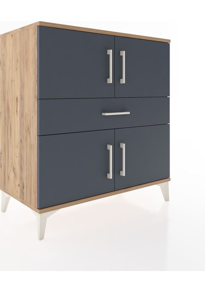 Hyperion Şifonyer Tek Raflı Tek Çekmeceli 4 Kapaklı 88x44x96 ... Çam Hyperion Şifonyer Tek Raflı Tek Çekmeceli 4 Kapaklı 88x44x96 ... Çam