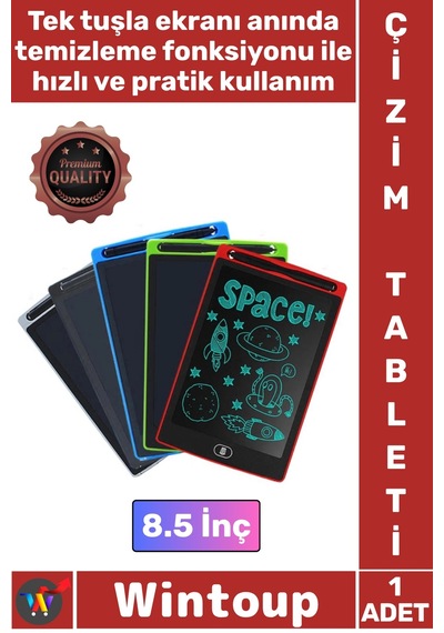 Tablet Çocuk Dijital Yazım Grafik Tasarım Not Tutma Hafif Akıllı Lcd Çizim Eğitim Tableti 8.5 İnç