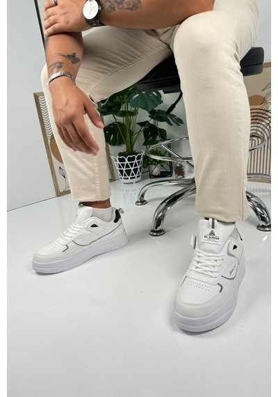 Günlük Erkek Sneaker Bağcıklı Kalın Desenli Tabanlı Oval Burunlu Bilek Destekli Spor Ayakkabı 2282 Beyaz Günlük Erkek Sneaker Bağcıklı Kalın Desenli Tabanlı Oval Burunlu Bilek Destekli Spor Ayakkabı 2282 Beyaz