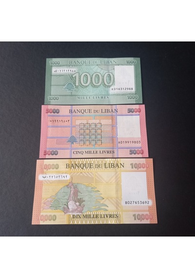 Escoines Koleksiyon 3996368f63c065d922 Lübnan 1000/5000/10.000 Livres Çil Eski Yabancı Kağıt Para