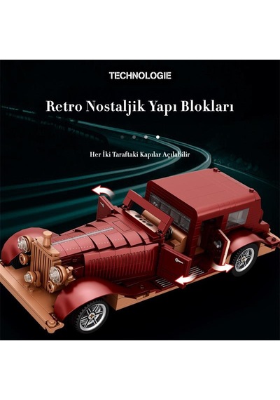 Reobrix Technic 11033 Rolls Royce Phantom Araba Yaratıcı Yapı Blok Seti Building Blocks - 865 Parça
