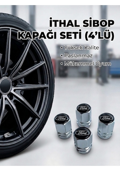 Förd Grubu İle Uyumlu Alüminyum Altıgen Sibop Kapak Seti Gümüş - İthal Sibop Kapağı 4lü Set