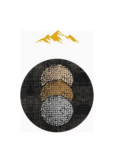 Dijital Baskı Modern Kaymaz Taban Halı H0327 Renkli