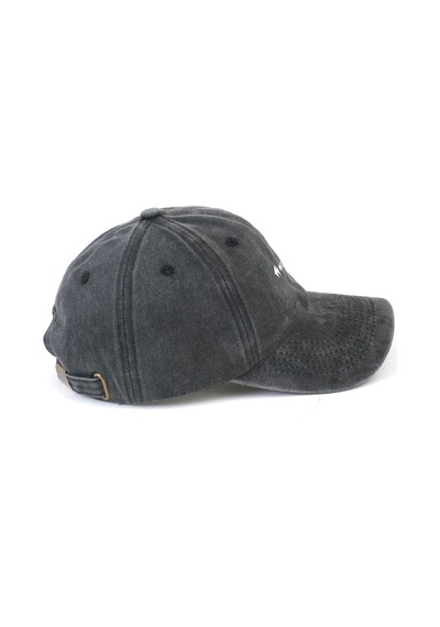 Woneagle Unisex Siyah Yıkamalı Eskitme Vintage Nakış Logolu Beyzbol Şapkası Kep Siyah Siyah