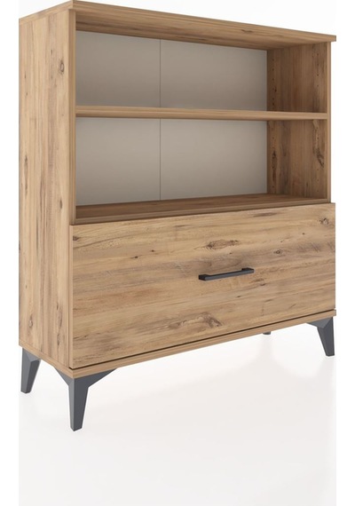 Arges Şifonyer 2 Raflı Tek Çekmeceli 88x30x96 Çam-çam Çam