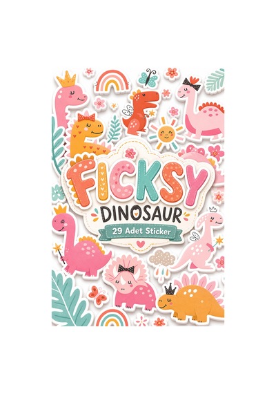 Sevimli Dinozor Sticker Seti - 29 Adet Etiket Çıkartma Diğer