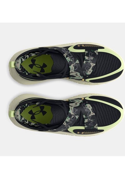 Under Armour - Erkek Flow Futr X 4 Camo Basketbol Ayakkabısı 3027772-001 Black Retro Green Metallic Gold Çok Renkli