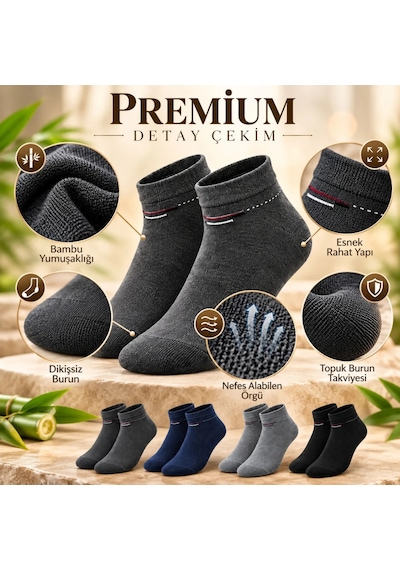 Genel Erkek Bambu Patik Çorap 4'lü Set Yumuşak Dikişsiz Nefes Alan Sıkmayan Çok Renkli / 39-44 / 4 Adet Genel Erkek Bambu Patik Çorap 4'lü Set Yumuşak Dikişsiz Nefes Alan Sıkmayan Çok Renkli / 39-44 / 4 Adet