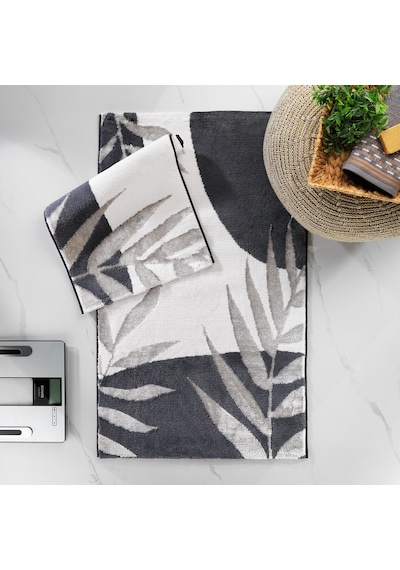 Schafer Home Floral 2 Li Pamuk Floş Banyo Paspası-gri Gri
