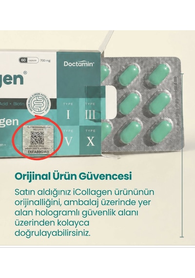 İcollagen Kolajen Ve Prebiyotik Tablet Orjinal Bandrollü 60 Tablet