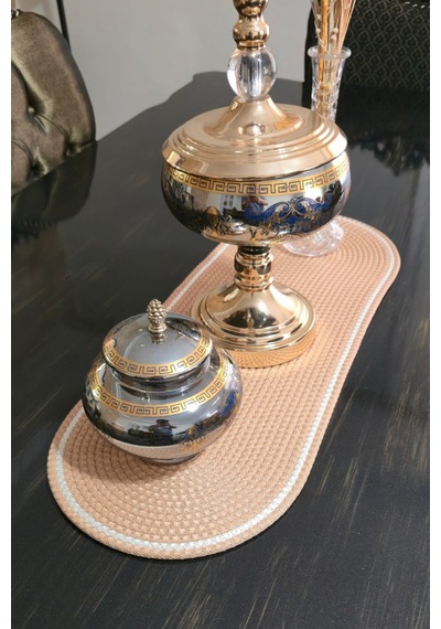 Dekoratif 30x75 Cm Runner Şık Masa Orta Sehpa Üstü Dekoratif Sofra Aksesuarı Jüt Hasır