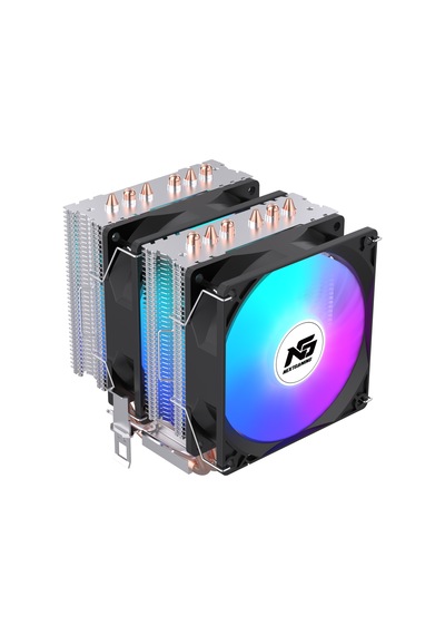 Ng Twin Frost 600b Rainbow Dual Fan Dual Radyatör 6 Bakır Borulu Cpu Soğutucu Siyah
