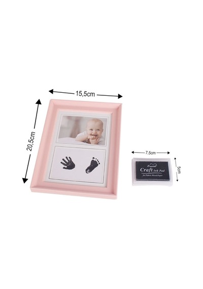 Bebeklere Özel El Ve Ayak İzi Fotoğraf Çerçevesi Pembe