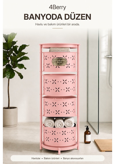 4 Katlı Metal Çok Amaçlı Oyuncak Dolabı Mutfak Sebzelik, Oyuncak, Banyo Ve Ev Organizeri Pembe 4 Katlı Metal Çok Amaçlı Oyuncak Dolabı Mutfak Sebzelik, Oyuncak, Banyo Ve Ev Organizeri Pembe
