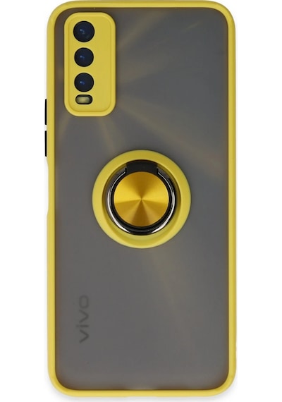 Cosmotex Newface Vivo Y11s Kılıf Montreal Yüzüklü Silikon Kapak - Sarı