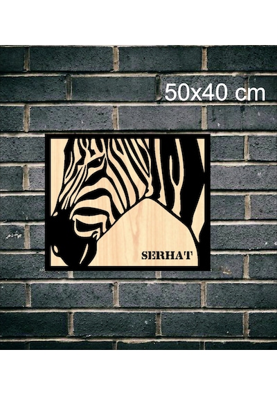 Kişiye Özel Zebra Temalı Ahşap Duvar Tablo