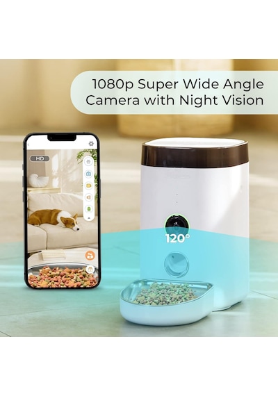 Dogness F10a Kameralı Otomatik Mama Kabı - 1080p Hd, Wi-fi Bağlantılı, 3.6 Litre