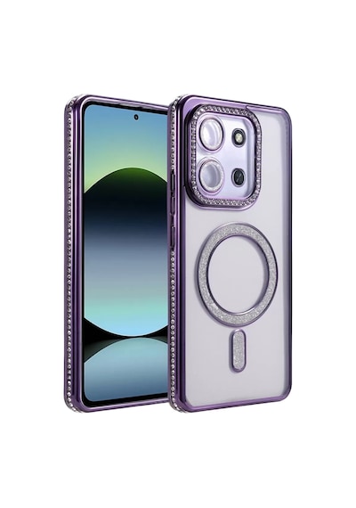 Xiaomi Redmi 15c 4g Joke Simli Magneticsafe Kılıf - Derin Mor Standart